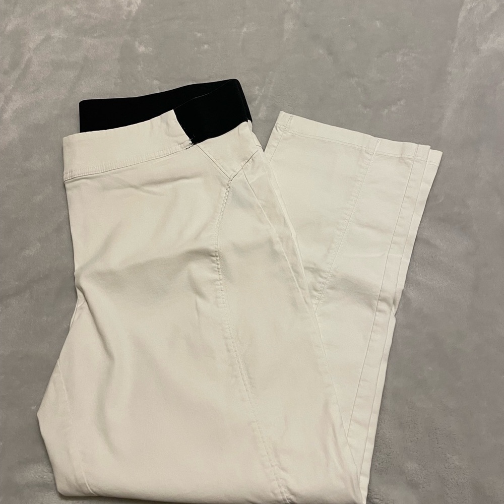 Simply Vera Vera Wang Cream Pants with Black Waistband